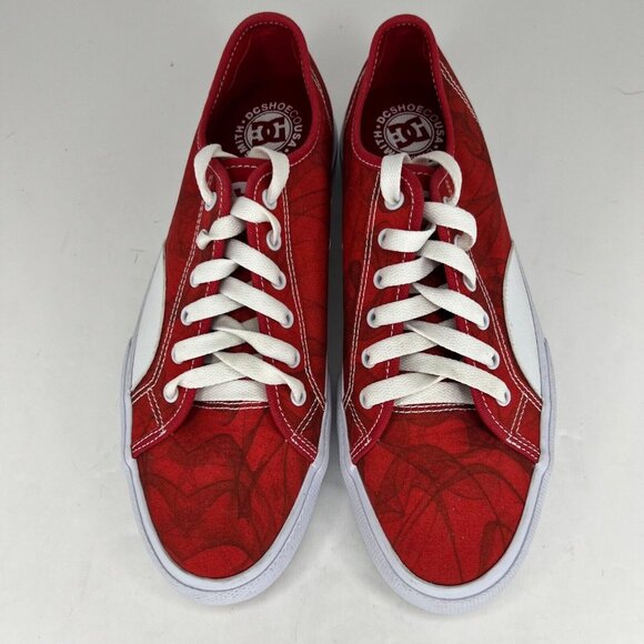 DC Mens Manual S Evan ADYS300629 Red Canvas Skate Inspired Size 8 Sneakers - Picture 4 of 12